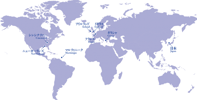 Map of the foorsteps of Lafcadio Hearn