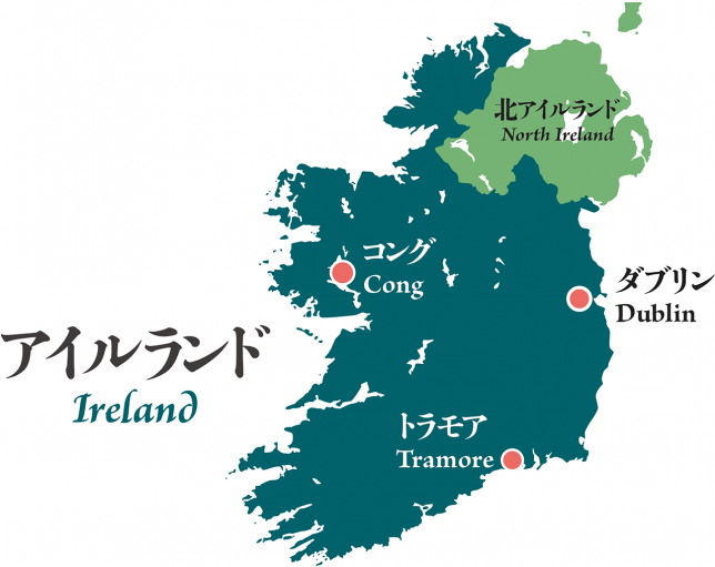Map of the foorsteps of Lafcadio Hearn in Ireland